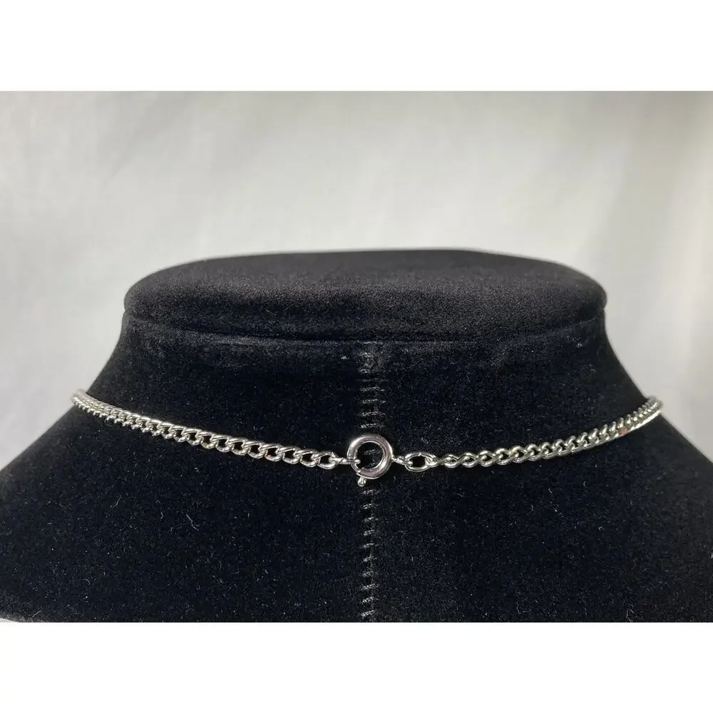 VTG Avon Pewter 1979 Fast Track Shoe Pendant Chain Necklace 20.5”
